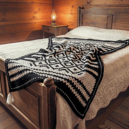 Black Boho Blanket