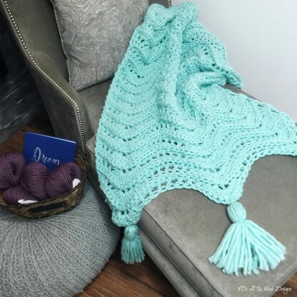 Calming Waves Tassel Throw