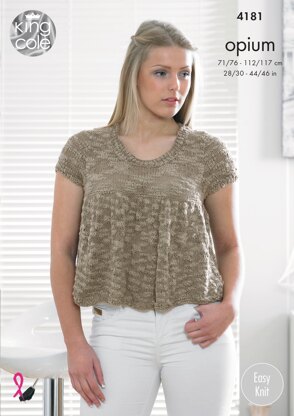 Frilled Top And Frilled Cardigan in King Cole Opium - 4181 - Downloadable PDF