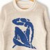 Womens knit sweater - Blue Nude 2 intarsia motif