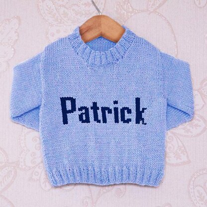 Intarsia - Patrick Moniker Chart - Childrens Sweater