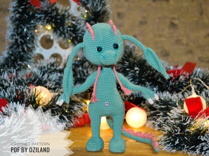 Crochet Pattern Dinosaur Girl Amigurumi toy