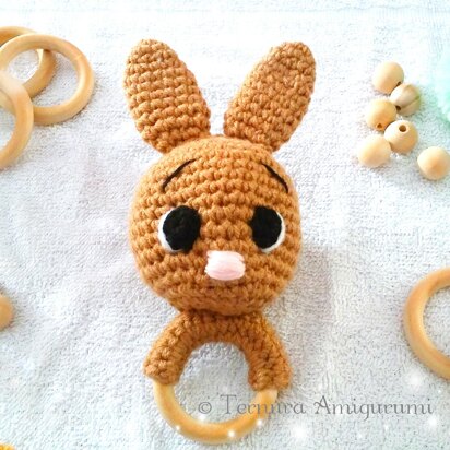 Rabbit toy rattle crochet pattern