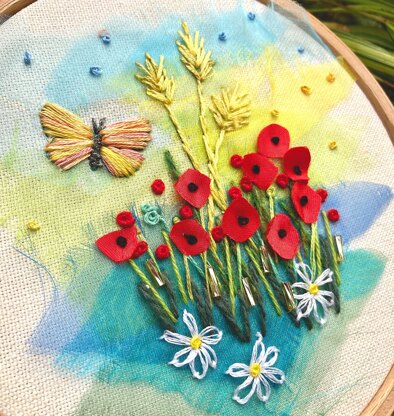Rowandean Poppies and Daisies Embroidery Kit