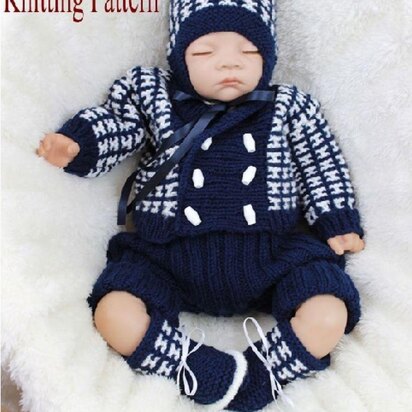 Knitting Pattern boys set UK & USA Tersm #322