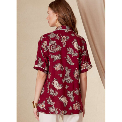 Vogue Unisex Shirts V1827 - Paper Pattern, Size S-M-L-XL-XXL