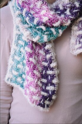 Turquoise & Purple Turkish Ribbon Yarn & Ladder Ribbon Scarf – Carole  Dianne Designs