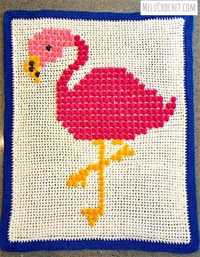 Flamingo bobble Stitch pattern by Melu Crochet Crochet pattern by