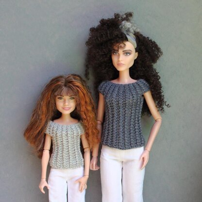 Cabled Top For Dolls