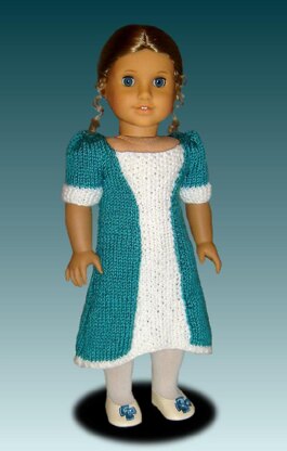 Princess Dress, Knitting Pattern for American Girl and 18 inch dolls. 038