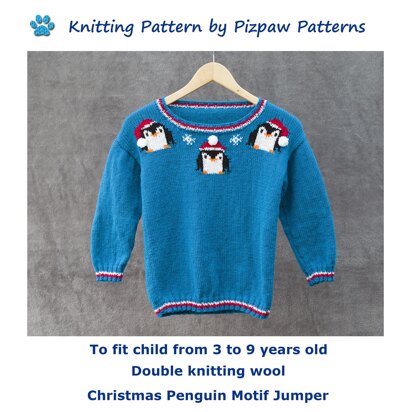 Christmas Penguin Motif Jumper (no 165)