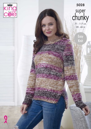 Sweater & Cardigan in King Cole Big Value Super Chunky Tints - 5028 - Downloadable PDF