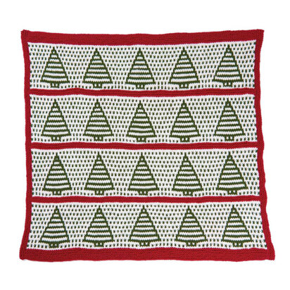 Winter Pines Blanket Square for Stocking in Caron United - Downloadable PDF - knitting pattern