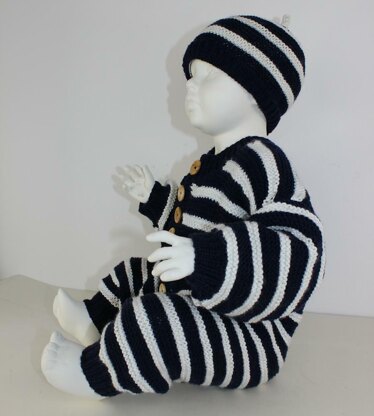 Baby Stripe Outdoors Onesie and Beanie