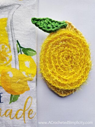 Lemon Crochet Dish Scrubby