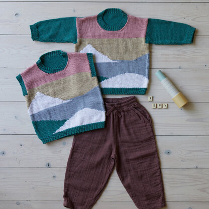 Skylar Sweater and Tank Top - Knitting Pattern for Kids in Debbie Bliss Baby Cashmerino