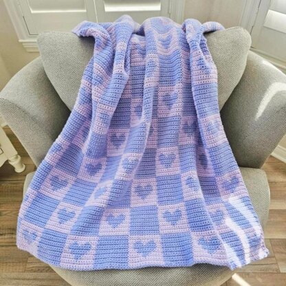 Checkered Hearts Blanket