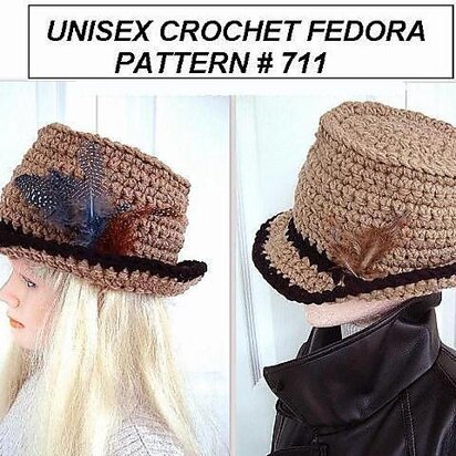 711 UNISEX FEDORA HAT, crochet pattern