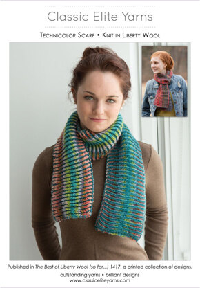 Technicolor Scarf in Classic Elite Yarns Liberty Wool Solids