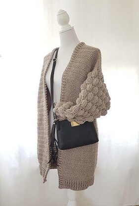 Bubble sleeve cardigan