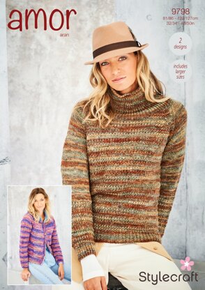 Cardigan and Sweater in Stylecraft Amor Aran - 9798 - Downloadable PDF