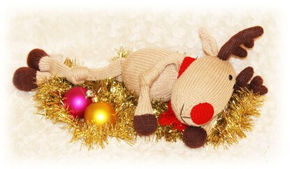 Reindeer Knitting Pattern (an extremely soft, huggable and cute toy), Knitted Reindeer