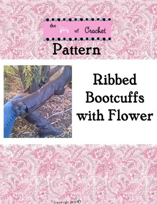 Ribbed Boot Cuffs with Flower