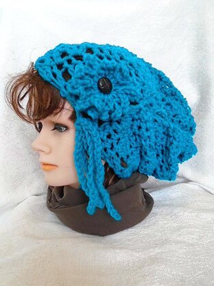 841 Peacock Slouchy Hat