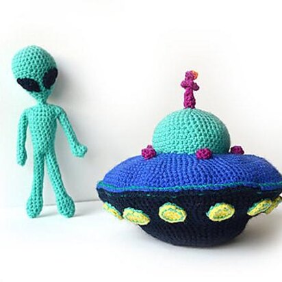 Flying Saucer Crochet Pattern, Aliens Amigurumi, Aliens Crochet Pattern, Flying Saucer Amigurumi