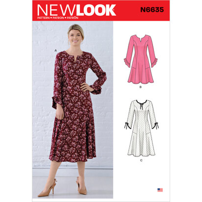 New Look N6635 Misses' Princess Seamed Dresses 6635 - Paper Pattern, Size XS-S-M-L-XL