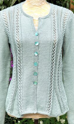 Cardigan with Lacy Godets