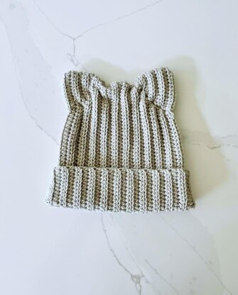 Ribbed Cat Ear Beanie