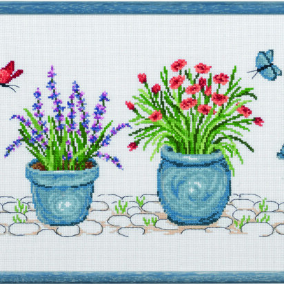 Permin Lavender & Carnation  Cross Stitch Kit - 27 x 44 cm