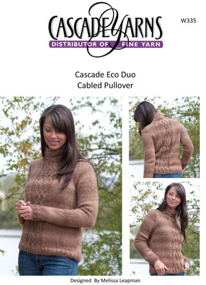 Cabled Pullover in Cascade Eco Duo - W335