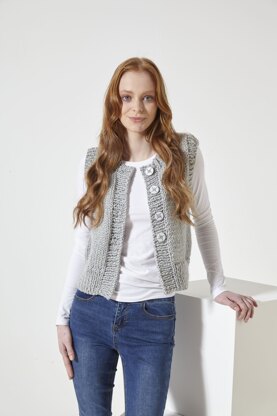 Cardigan & Waistcoat knitted in King Cole Celestial Super Chunky - Ladies - P6065 - Leaflet