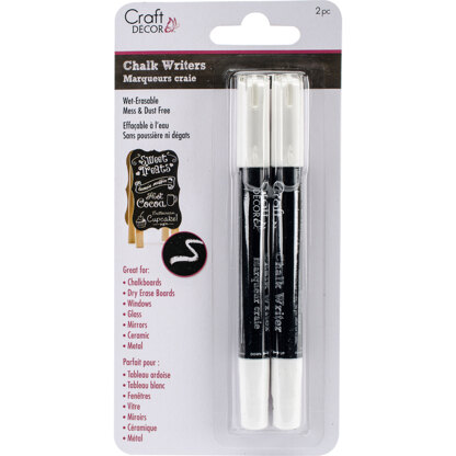 Multicraft Imports Chalk Writer 2/Pkg - White