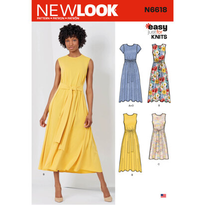 New Look N6618 Misses' Dresses In Two Lengths 6618 - Paper Pattern, Size 10-12-14-16-18-20-22