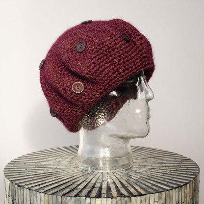 Crochet Beret with Buttons