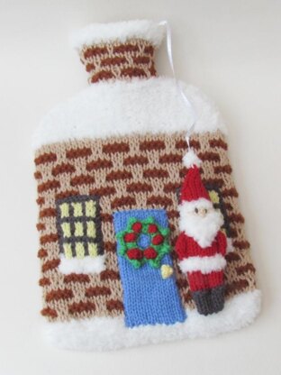Christmas House Hot Water Bottle Cover