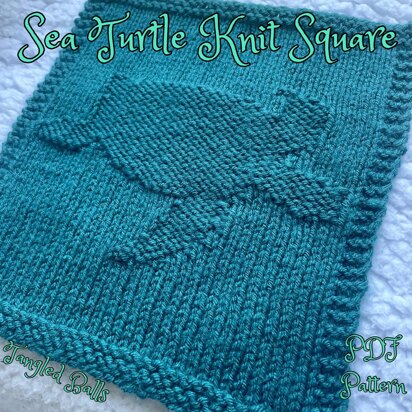 Sea Turtle Knit Square - knitting pattern