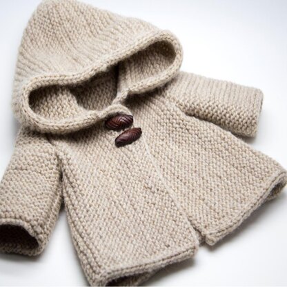 Winter hooded coat for  18 inch dolls, Doll Clothes Knitting Pattern