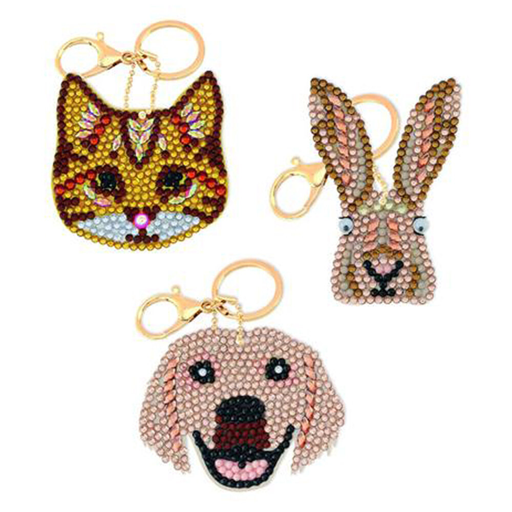 Diamond painting keyring kit pets