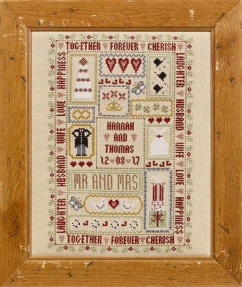 Historical Sampler Company Wedding Days Cross Stitch Kit - 20cm x 31cm