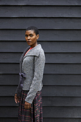 " Ora " - Cardigan Knitting Pattern For Women in Debbie Bliss Donegal Luxury Tweed Aran by Debbie Bliss