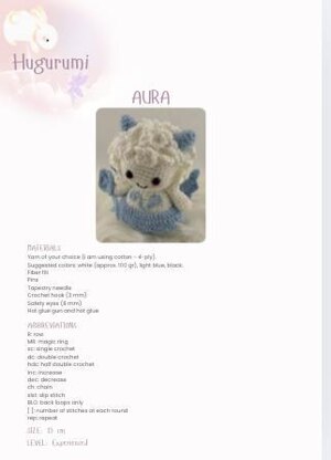 Aura – Cute Amigurumi Pattern Available in English & Portuguese