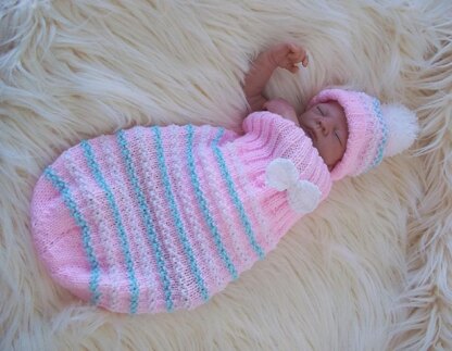 Pattern #47 Baby Cocoon & Hat Set