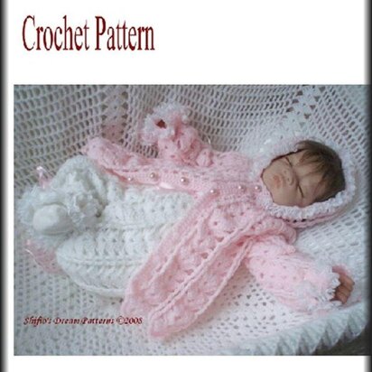 Crochet Pattern baby hooded jacket & trousers UK & USA Terms #83