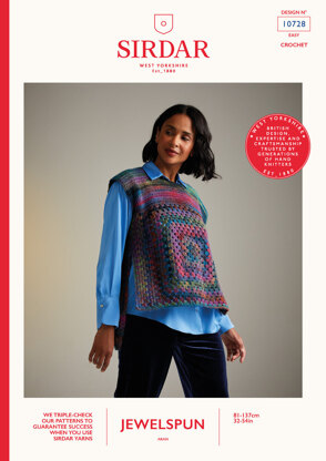 Tabard In Sirdar Jewelspun Aran - 10728P - Downloadable PDF