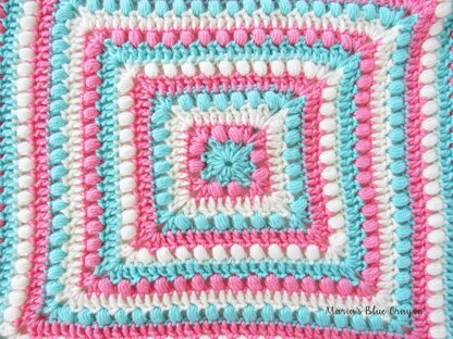 Bobbles and Stripes Granny Square Blanket