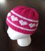 Valentine Hearts Ponytail hat for Girls